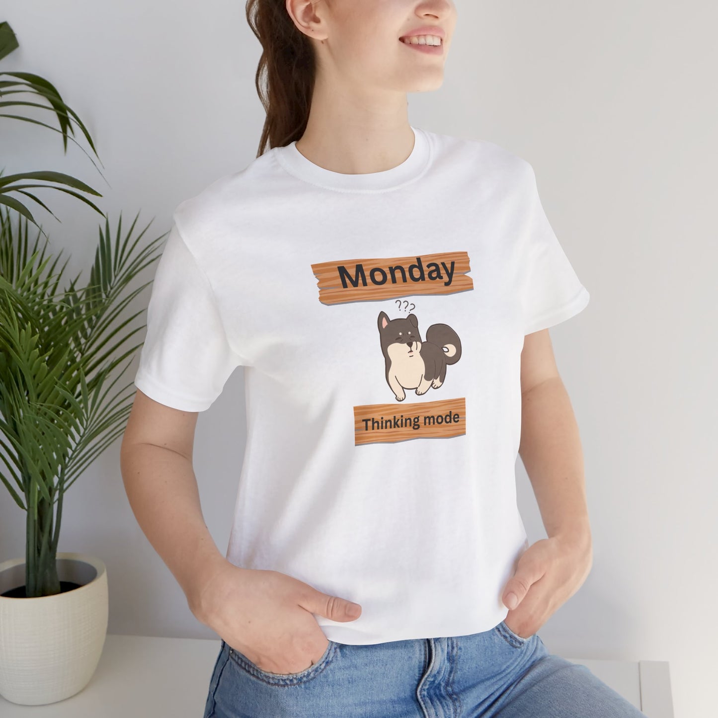 Monday Thinking Mode T-Shirt — Cute Shiba Inu Graphic Tee