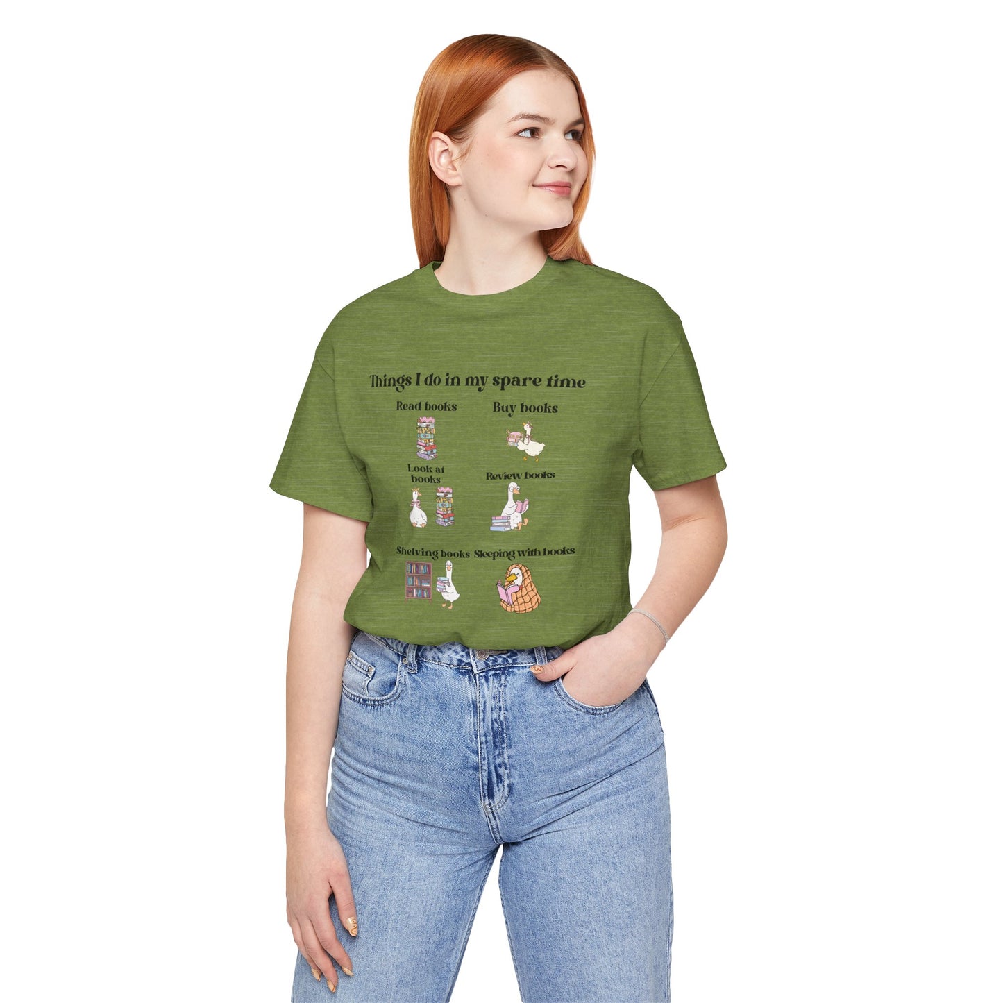 Book Lover T‑Shirt — "Things I Do in My Spare Time" Illustrated Reading Checklist