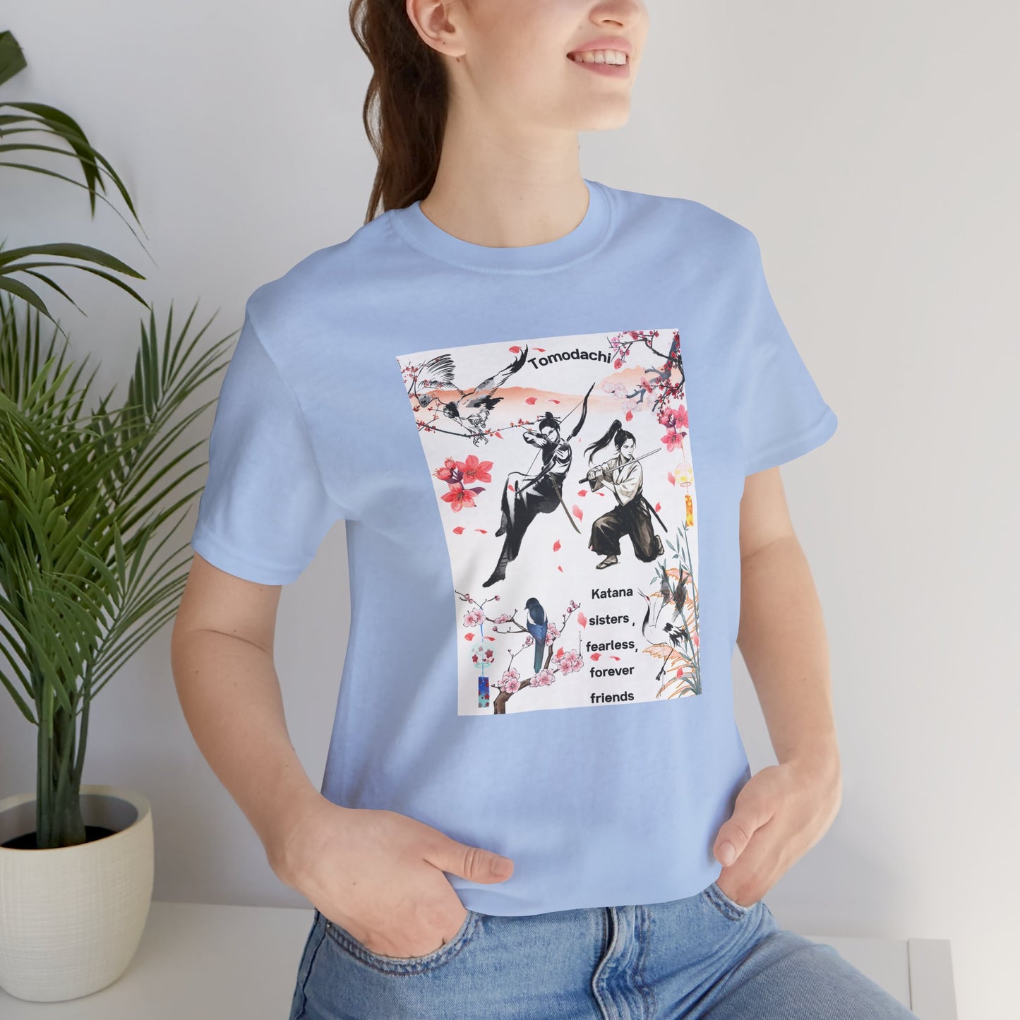 Samurai Cherry Blossom Tee — Katana Warriors Floral Graphic Shirt