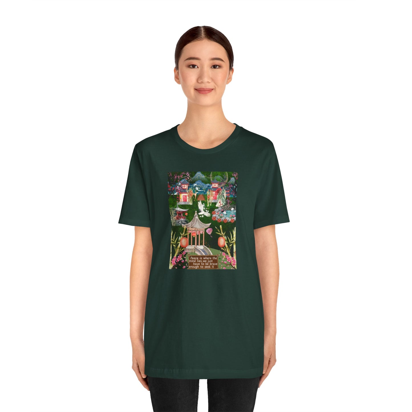Japanese Garden Graphic Tee — Peaceful Pagoda & Lantern Art T-Shirt
