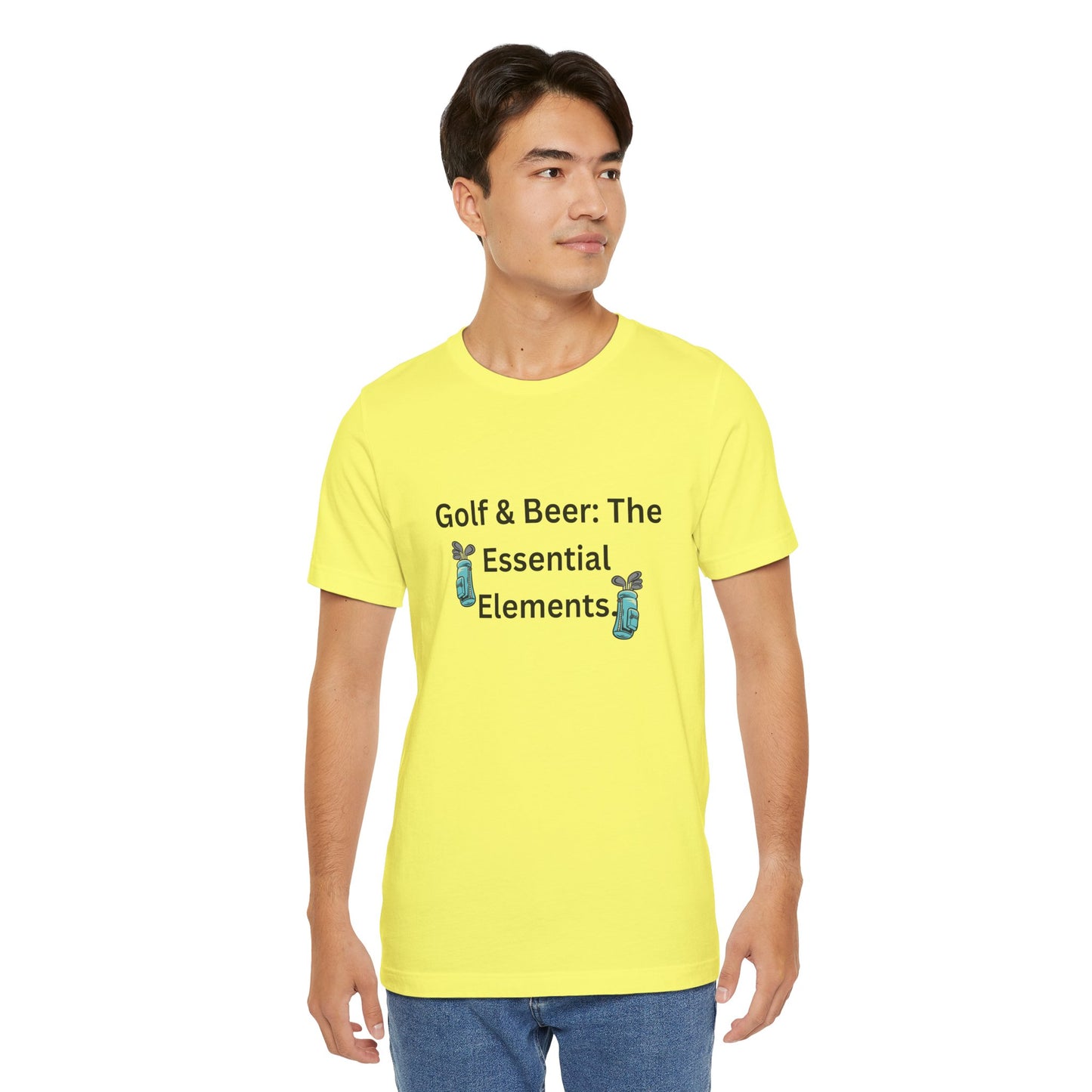 Golf & Beer T-Shirt — "Golf & Beer: The Essential Elements" Casual Graphic Tee for Golfers
