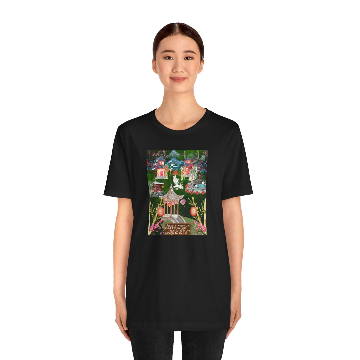 Japanese Garden Graphic Tee — Peaceful Pagoda & Lantern Art T-Shirt