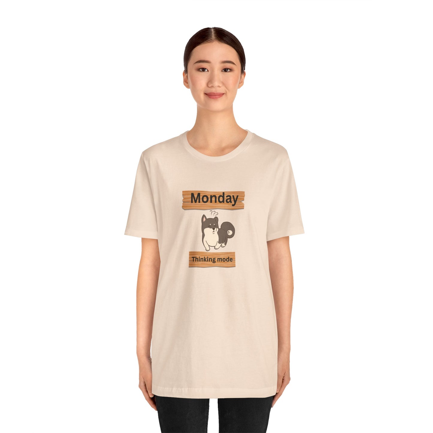 Monday Thinking Mode T-Shirt — Cute Shiba Inu Graphic Tee