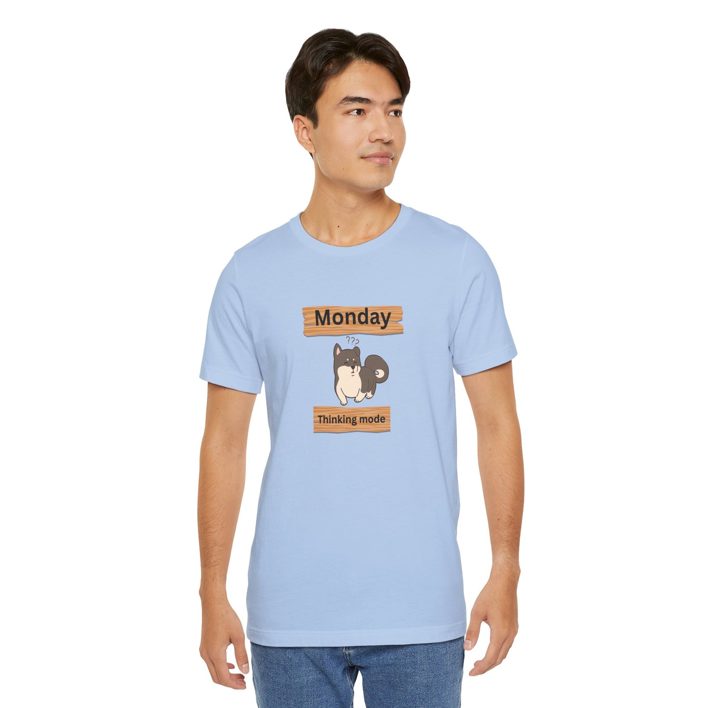 Monday Thinking Mode T-Shirt — Cute Shiba Inu Graphic Tee