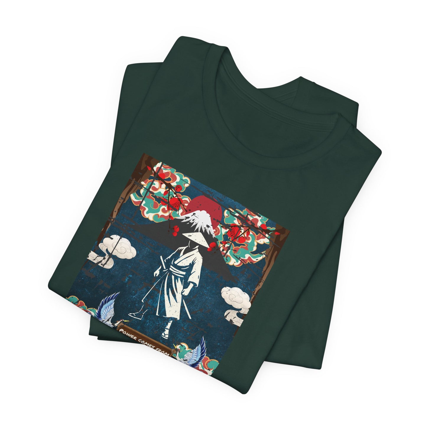 Samurai Sunset Graphic Tee — Vintage Japanese Warrior Illustration T-Shirt