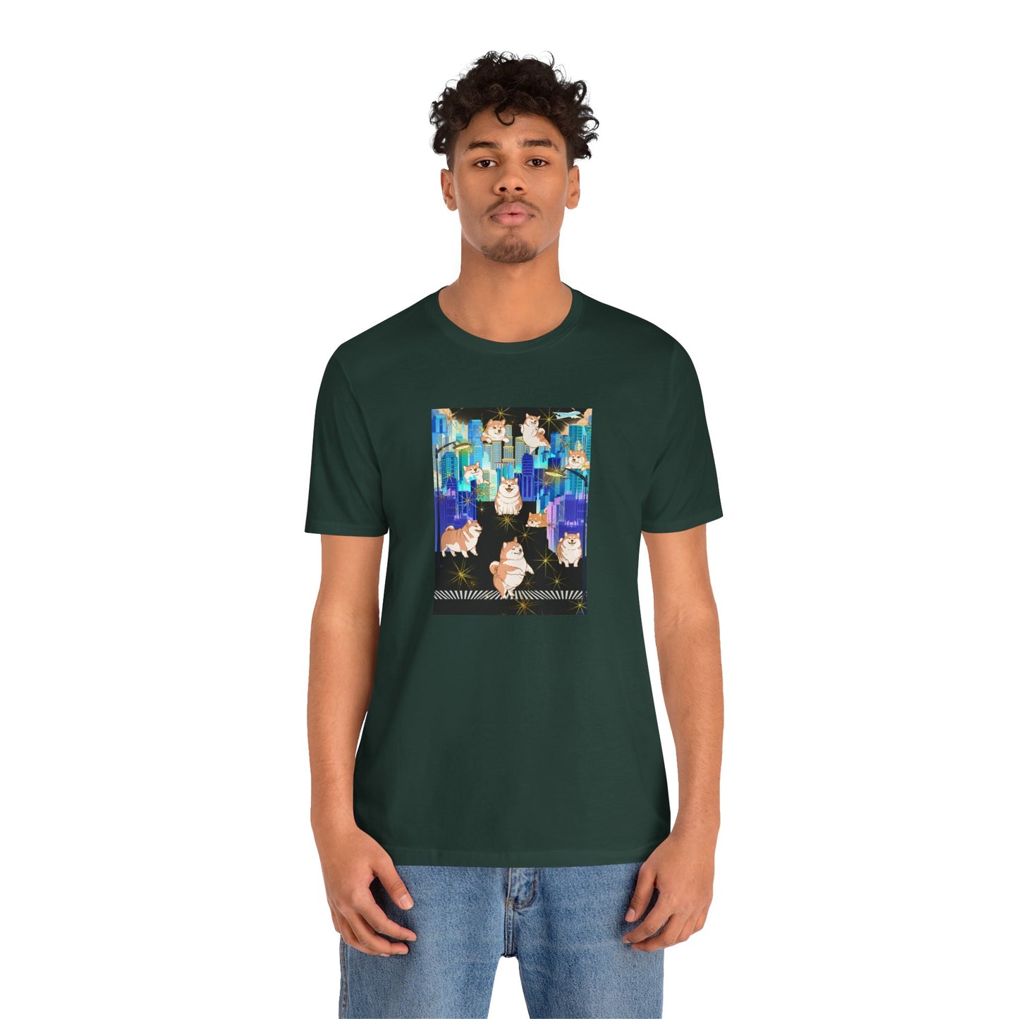 Shiba Inu Cityscape T‑Shirt — One‑of‑a‑Kind Cute Shiba Tee