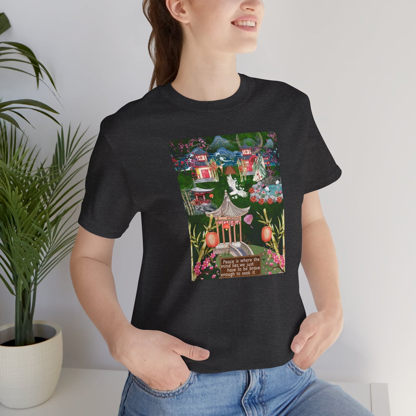 Japanese Garden Graphic Tee — Peaceful Pagoda & Lantern Art T-Shirt