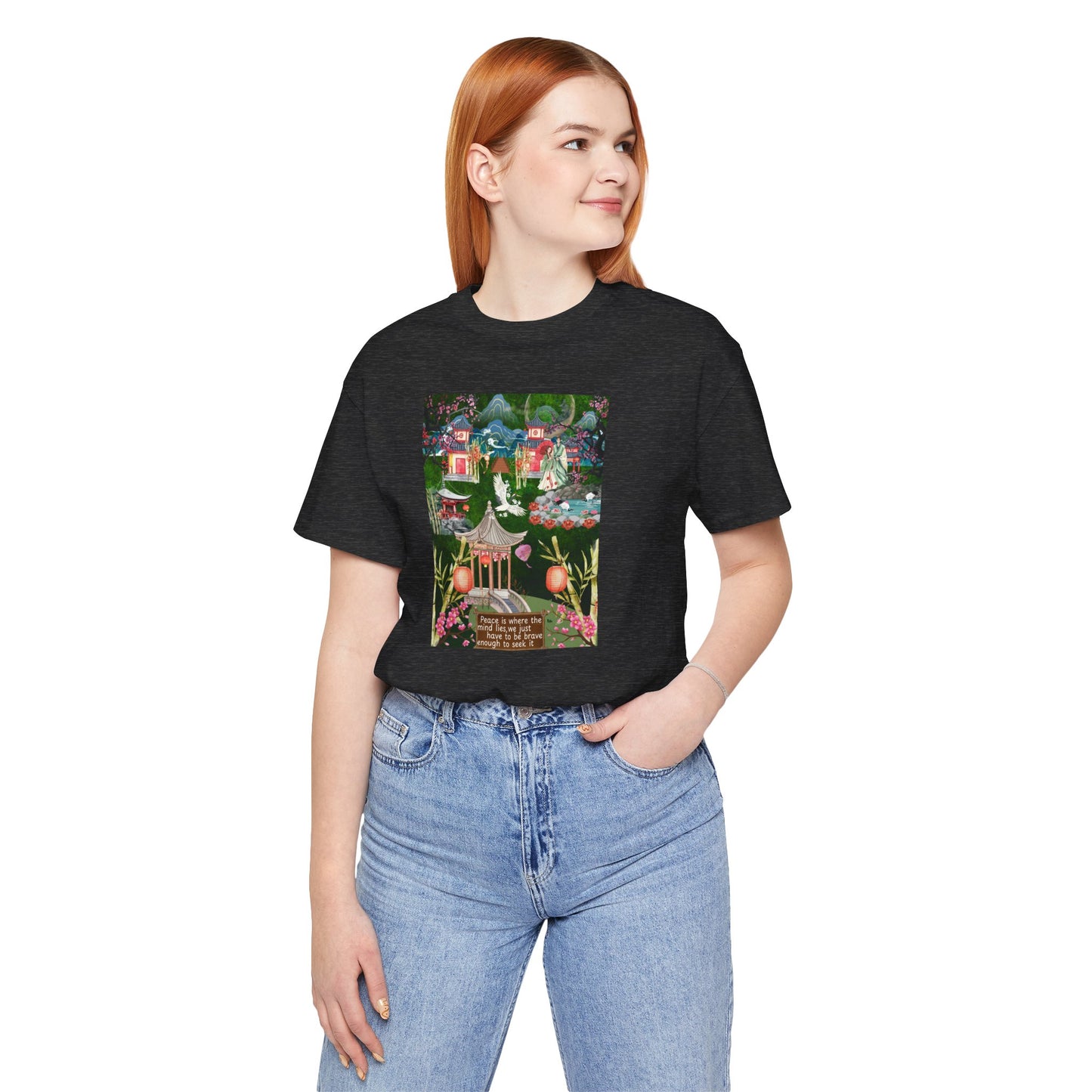 Japanese Garden Graphic Tee — Peaceful Pagoda & Lantern Art T-Shirt