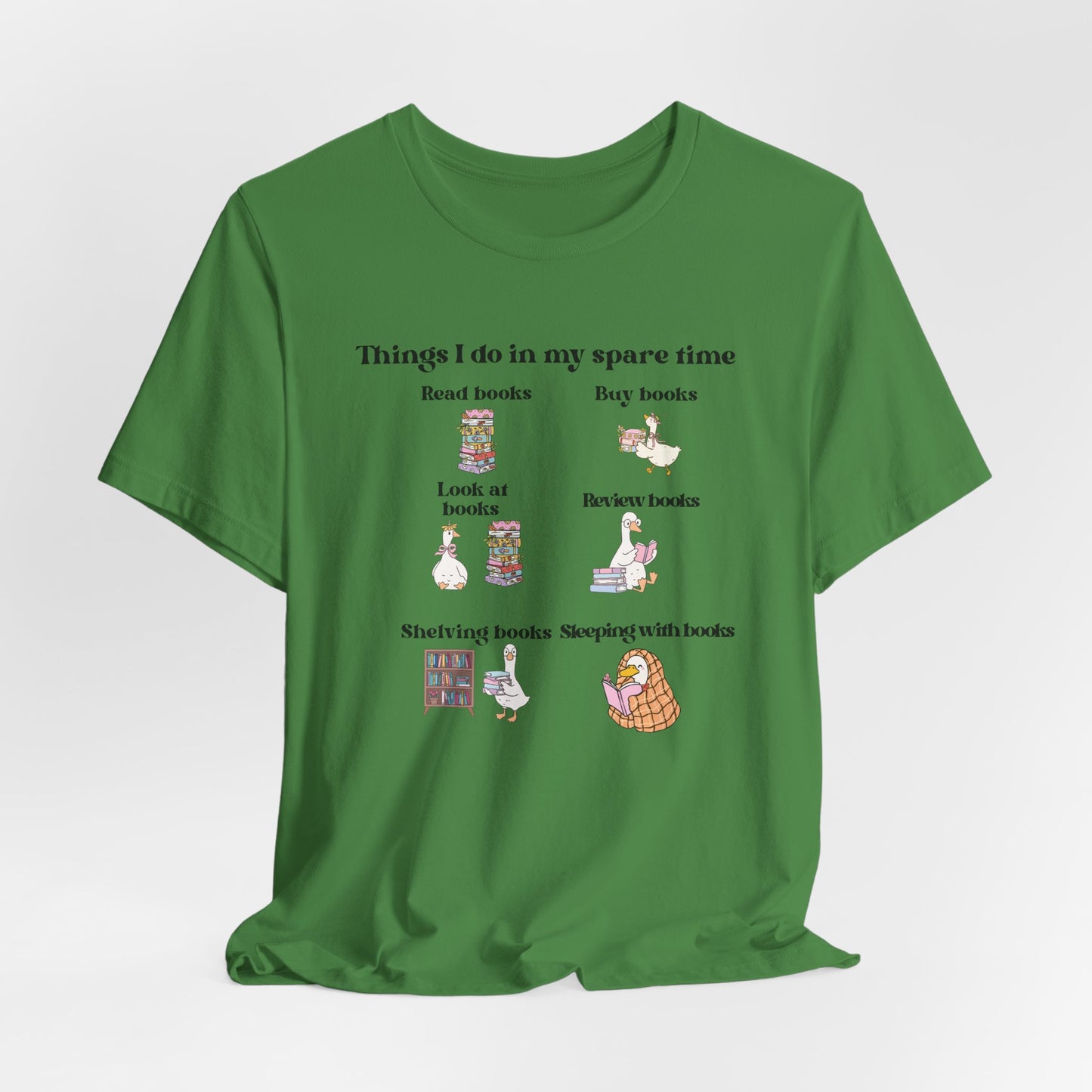 Book Lover T‑Shirt — "Things I Do in My Spare Time" Illustrated Reading Checklist