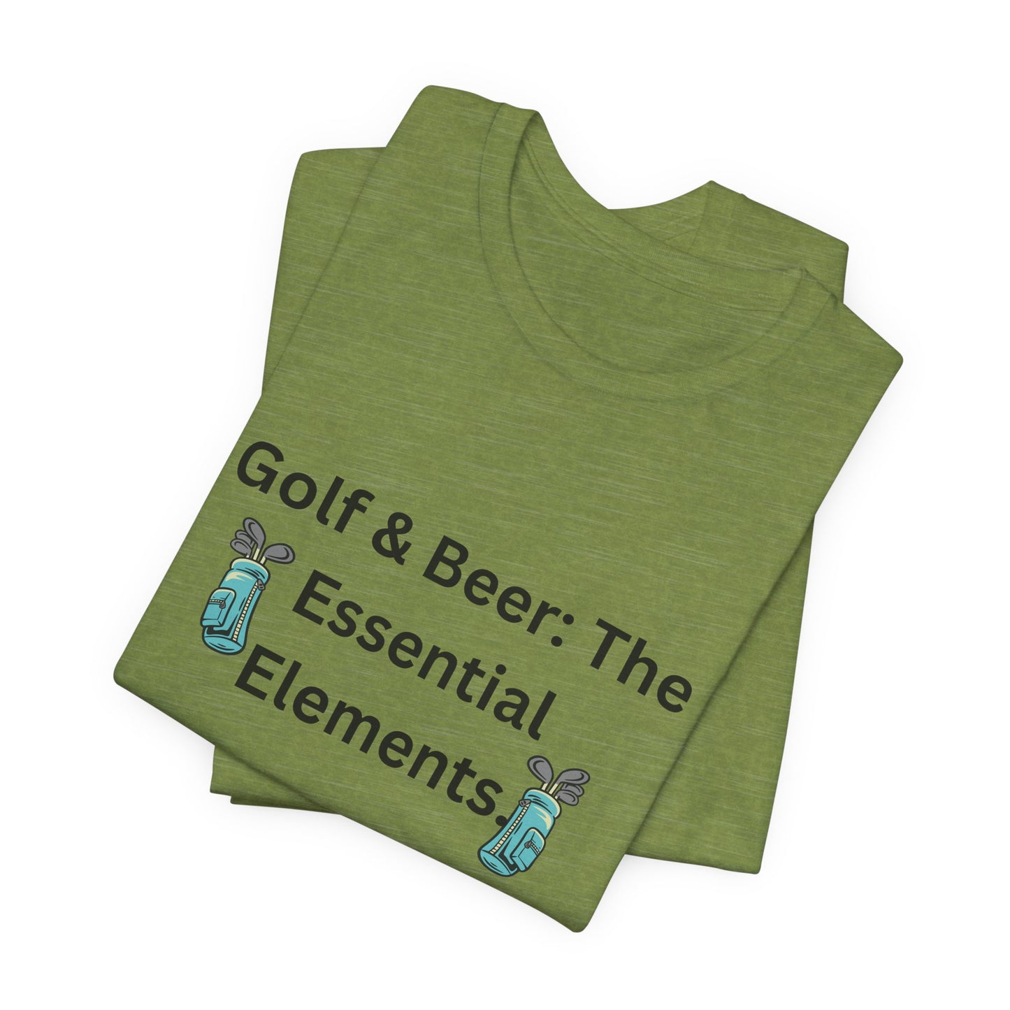 Golf & Beer T-Shirt — "Golf & Beer: The Essential Elements" Casual Graphic Tee for Golfers