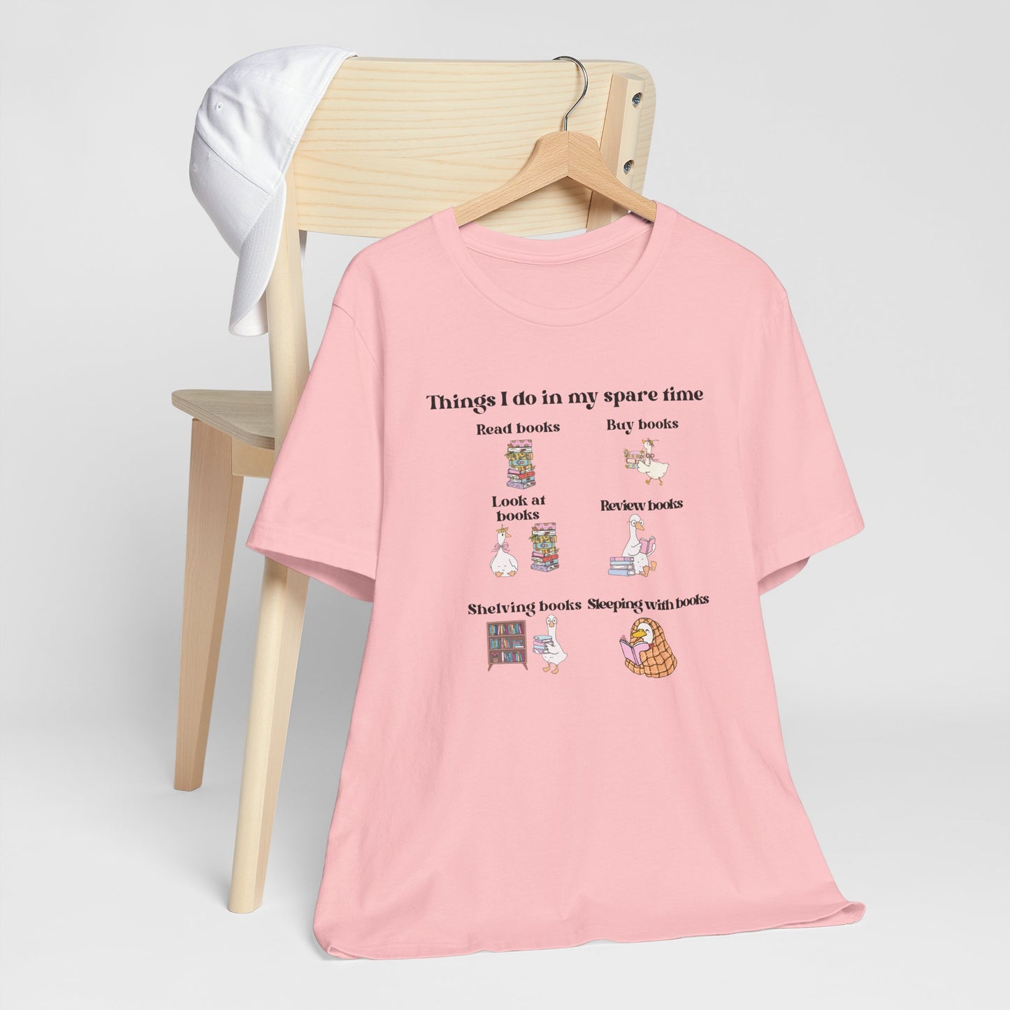 Book Lover T‑Shirt — "Things I Do in My Spare Time" Illustrated Reading Checklist