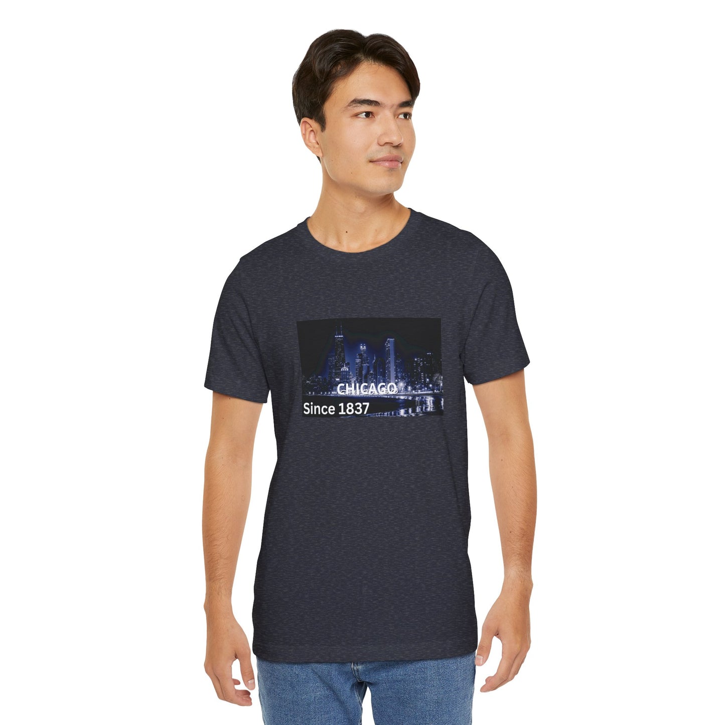 Chicago Skyline T-Shirt — "CHICAGO Since 1837" Nightscape Tee