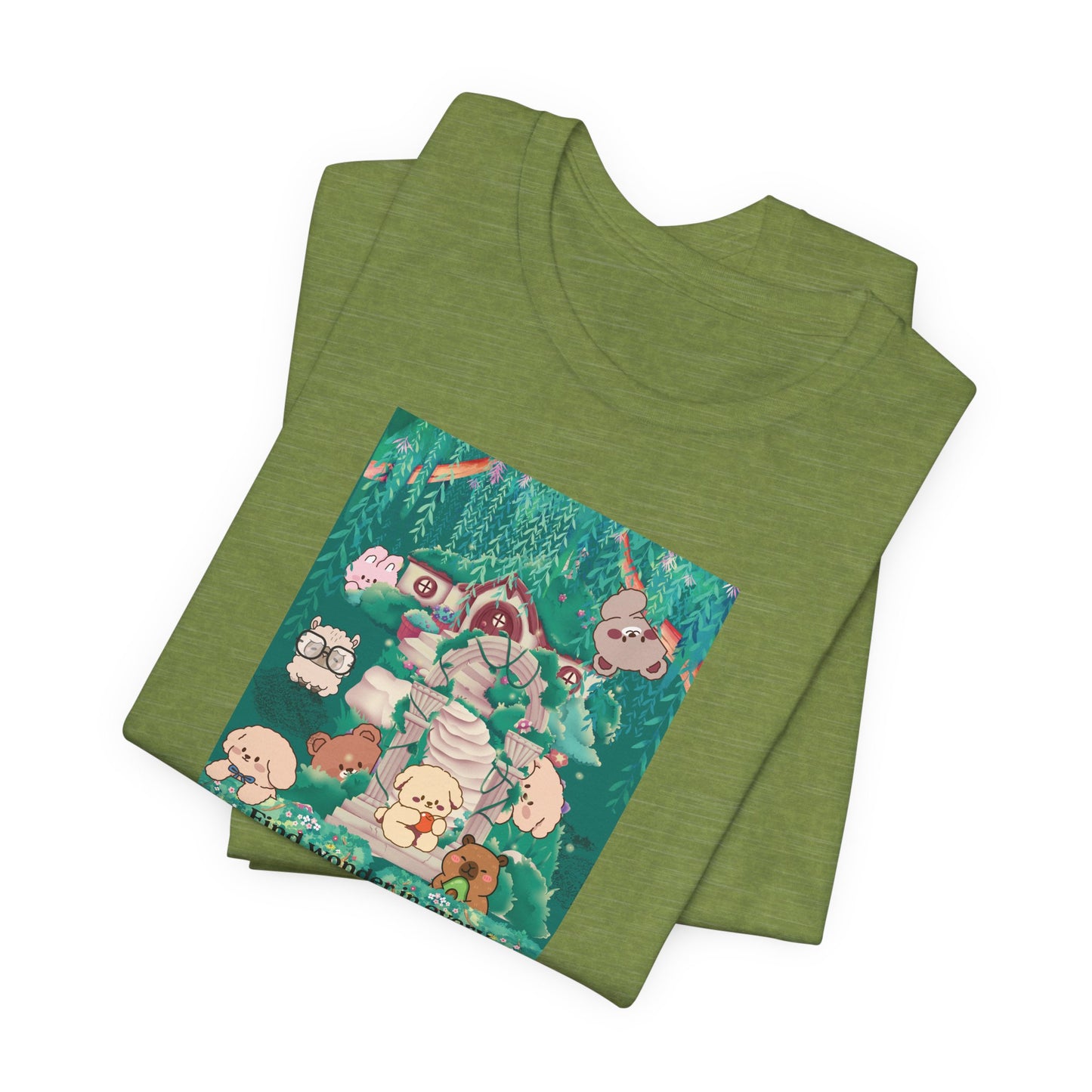 T-Shirt — 'Find Wonder in Every Whisper of the Woods' Cute Forest Animals Graphic Tee