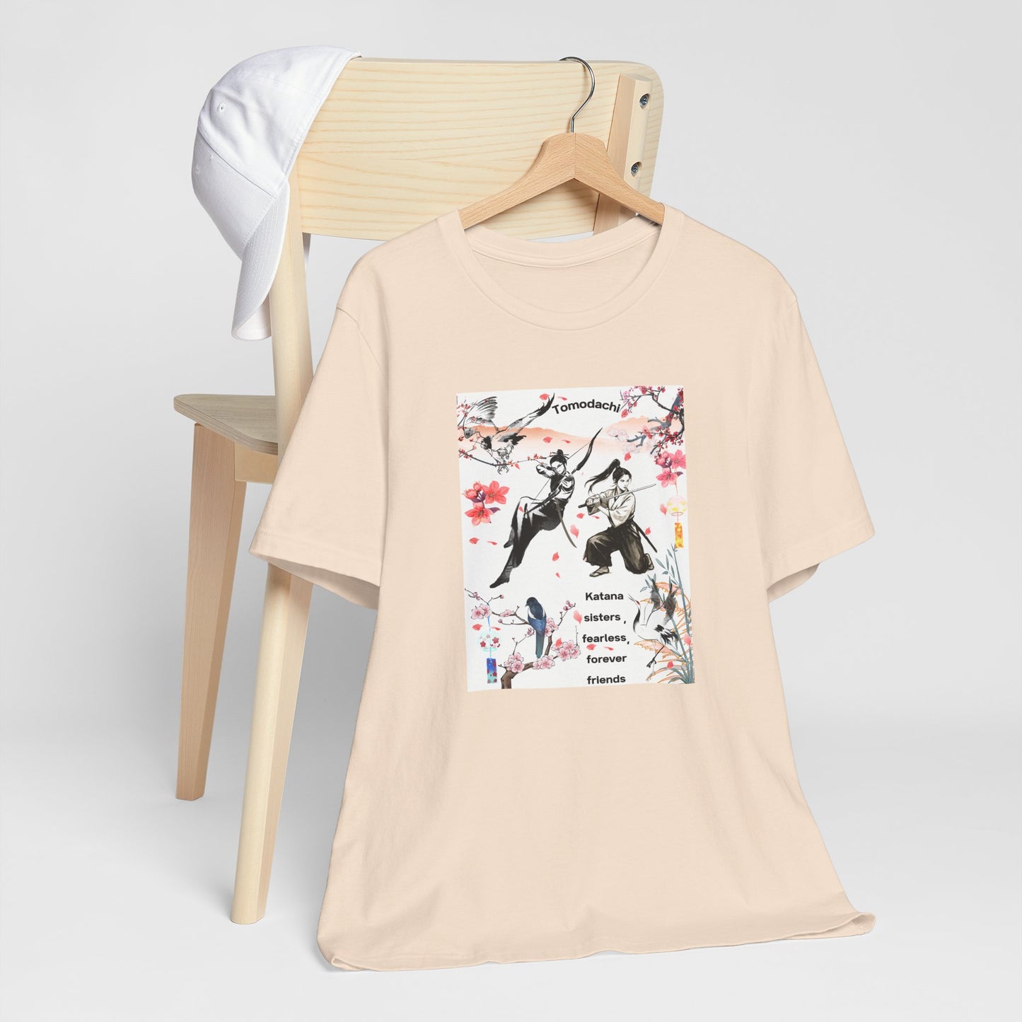 Samurai Cherry Blossom Tee — Katana Warriors Floral Graphic Shirt
