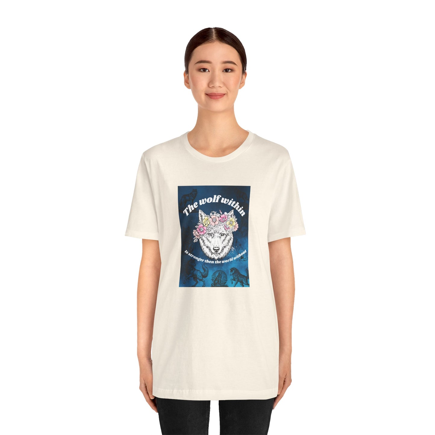 Wolf Within T‑Shirt — 'The wolf within' Floral Wolf Graphic Tee