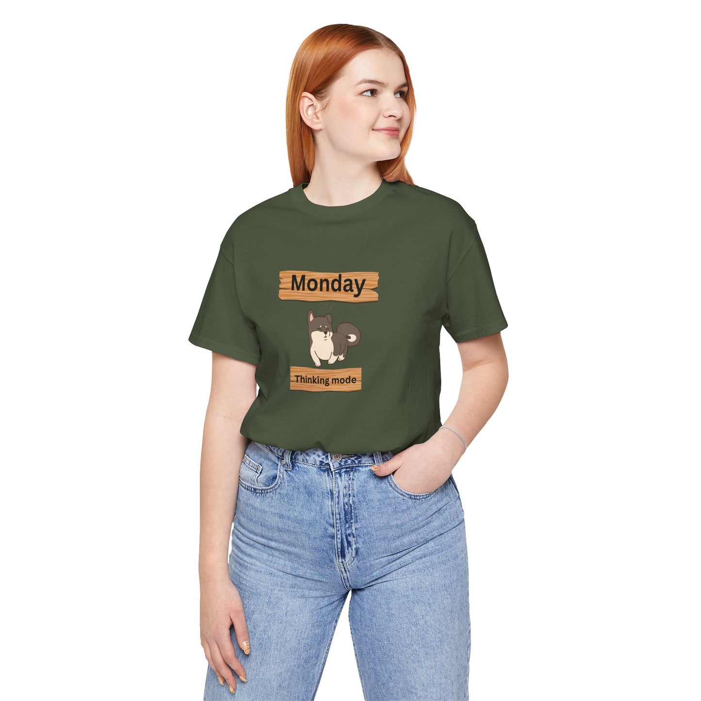 Monday Thinking Mode T-Shirt — Cute Shiba Inu Graphic Tee