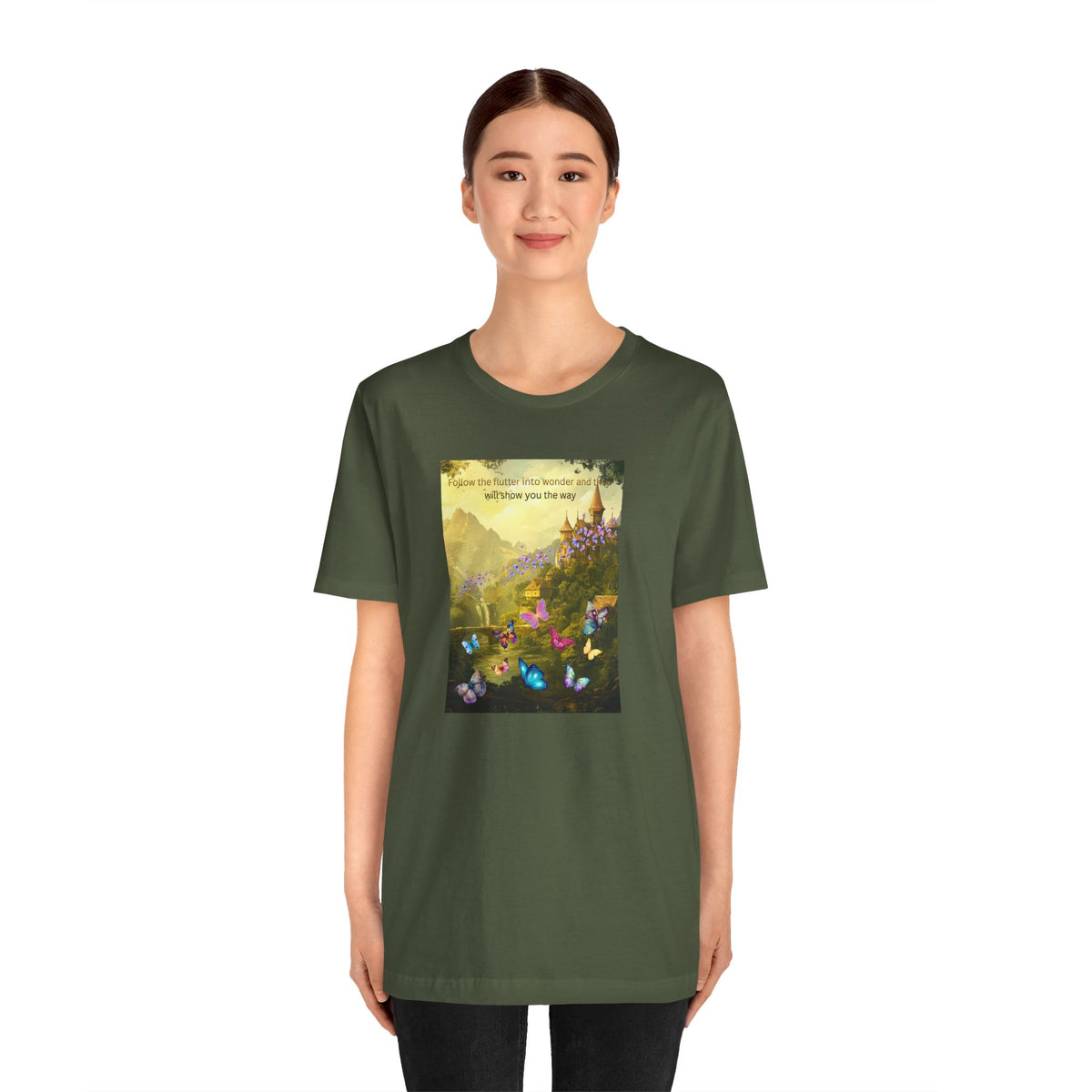 Inspirational Butterfly Tee — "Follow the Path You Were Meant to Walk" Scenic Graphic Shirt