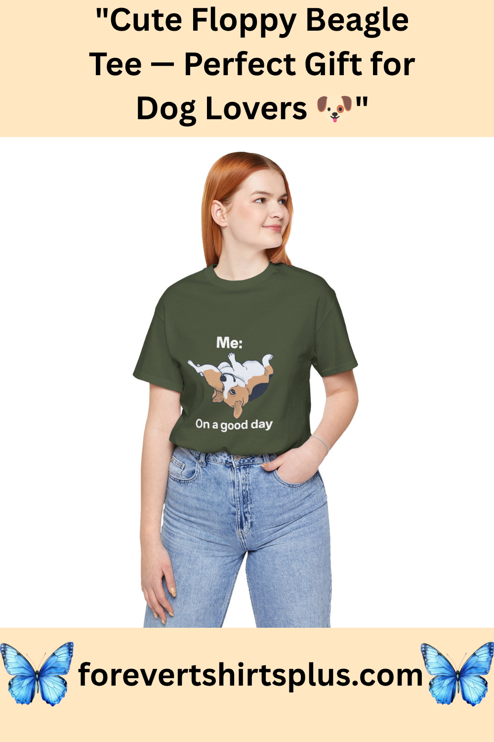 Cute Floppy Beagle T-Shirt — Adorable Laying Dog Tee