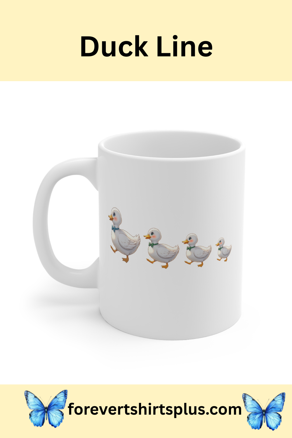Duck Family 11oz Ceramic Mug — Cute Mom and Ducklings Coffee Cup