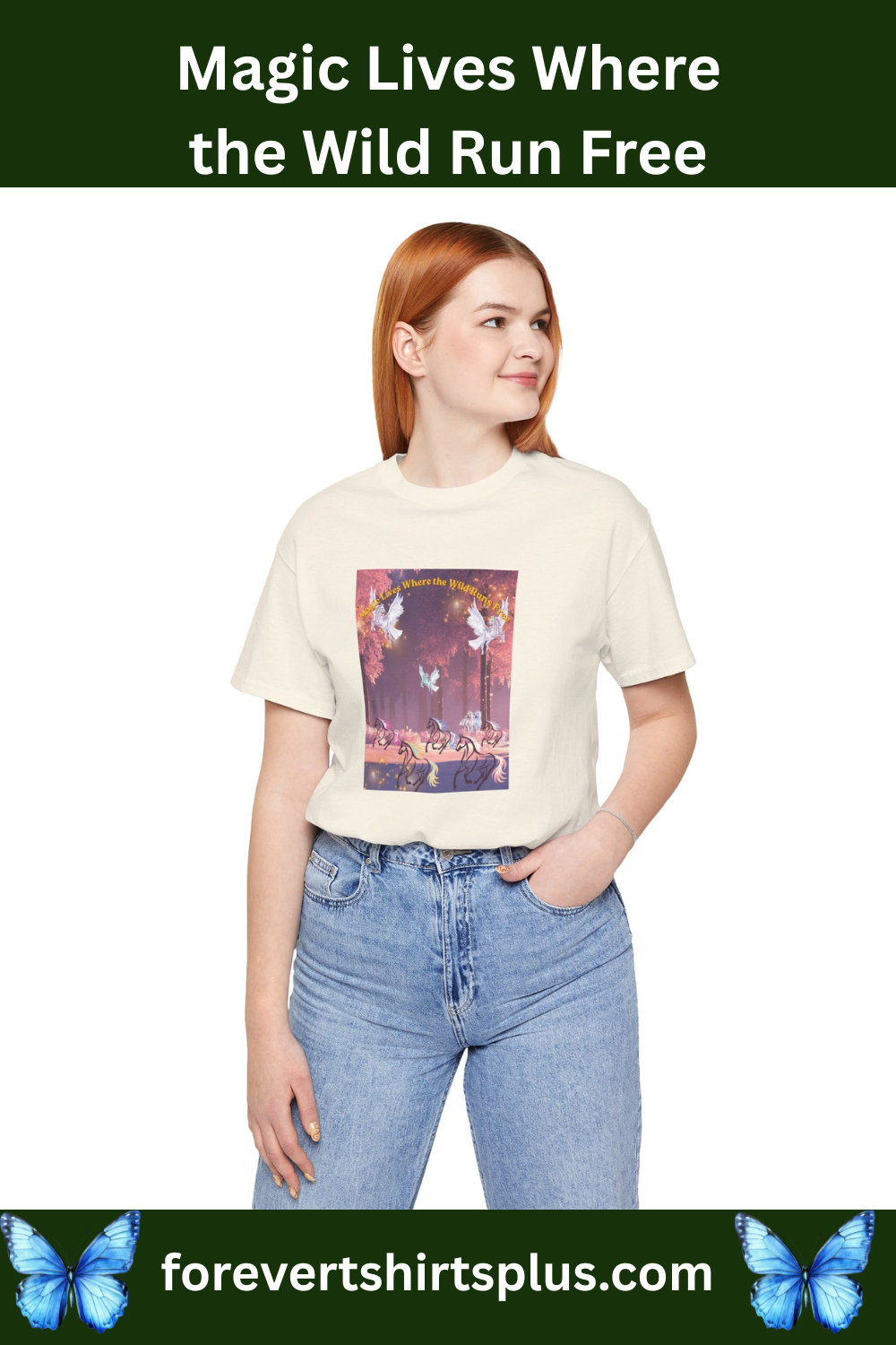 Pegasus & Horses Graphic Tee – "Magic Lies Where the Wild Run Free" Mystical T-Shirt